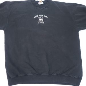 HARD ROCK CAFE ST LOUIS - Vtg 90s Embroidered Black Sweatshirt, Mens XL